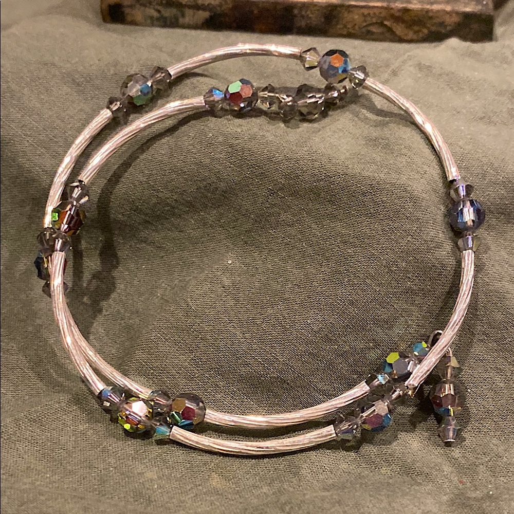 3/$10.00 Silver Tone AB Coiled Bracelet